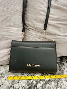 Betsy Johnson Black Chain Strap Crossbody Bag
